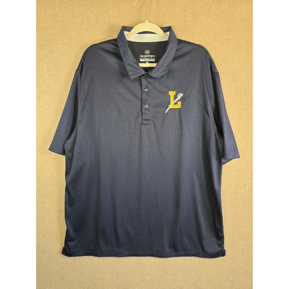 X-Grain Colonels Lacrosse Polo Shirt Men's XL Navy Embroidered Performance Golf